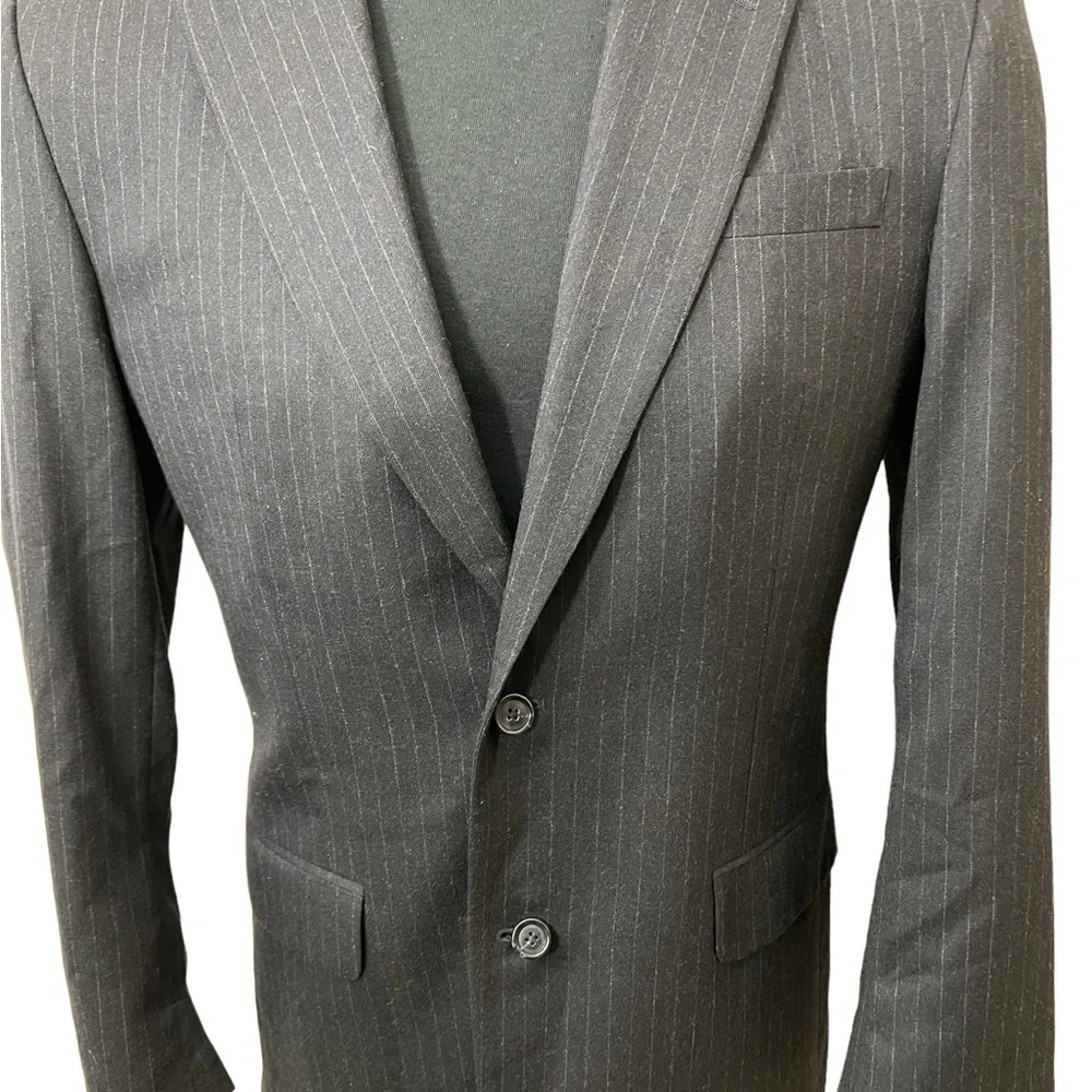 Jos A Bank mens Blazer pinstripe size 40L 100% Wool☑️